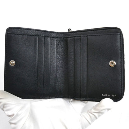 BALENCIAGA バレンシアガ エブリデイ コンパクトウォレット 二つ折り財布 ブラック 551933 DLQ4N 1000 レディース【中古】