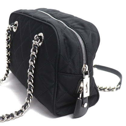 PRADA プラダ テスート インプントゥ チェーンショルダー ショルダーバッグ ブラック 1BB072 2AS3 F0002 レディース【中古】