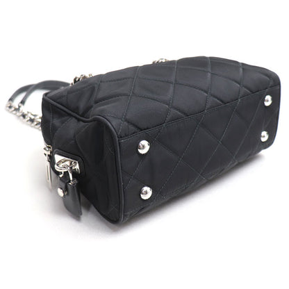 PRADA プラダ テスート インプントゥ チェーンショルダー ショルダーバッグ ブラック 1BB072 2AS3 F0002 レディース【中古】