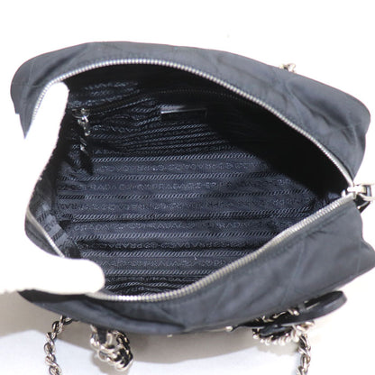 PRADA プラダ テスート インプントゥ チェーンショルダー ショルダーバッグ ブラック 1BB072 2AS3 F0002 レディース【中古】