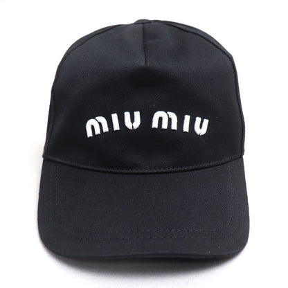 MIUMIU ミュウミュウ ドット柄 リボン付き キャップ キャップ ブラック 5HC256 2D0Q M レディース【中古】【美品】