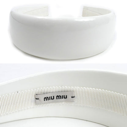 MIUMIU ミュウミュウ パテントレザー ロゴ カチューシャ ヘアアクセサリー 5IH025 レディース【中古】【美品】