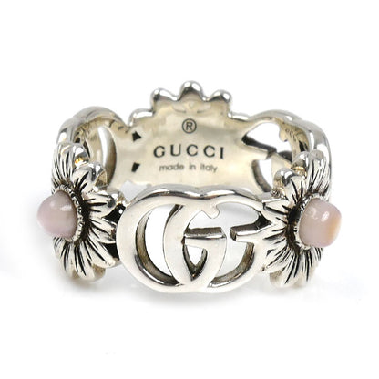GUCCI グッチ シルバー925 ダブルG フラワー リング・指輪 527394 J8440 8164 8号 4.0g マザーオブパール レディース【中古】