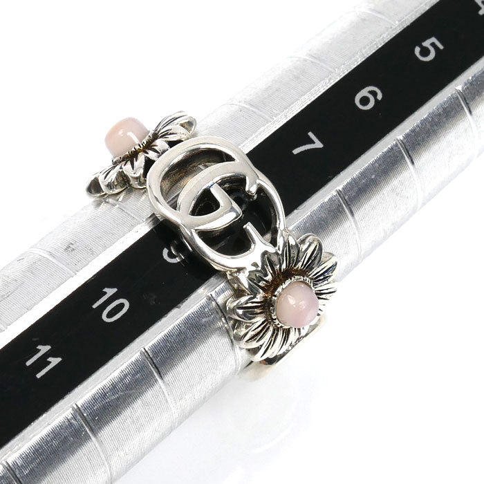 GUCCI グッチ シルバー925 ダブルG フラワー リング・指輪 527394 J8440 8164 8号 4.0g マザーオブパール レディース【中古】
