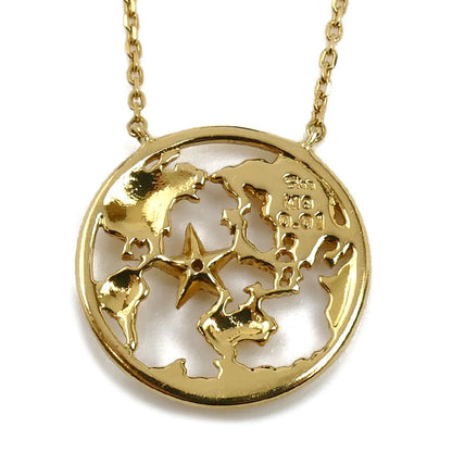 STAR JEWELRY スタージュエリー K18YG イエローゴールド earth 地球 ネックレス ダイヤモンド0.01ct 2.2g 45cm レディース【中古】