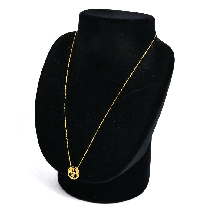 STAR JEWELRY スタージュエリー K18YG イエローゴールド earth 地球 ネックレス ダイヤモンド0.01ct 2.2g 45cm レディース【中古】