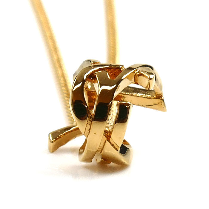 SAINT LAURENT サンローラン メタル YSL カサンドラ ネックレス 822754 Y1500 42/45cm レディース【中古】