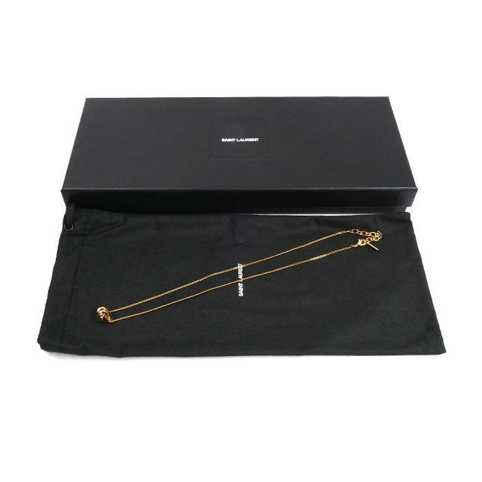 SAINT LAURENT サンローラン メタル YSL カサンドラ ネックレス 822754 Y1500 42/45cm レディース【中古】