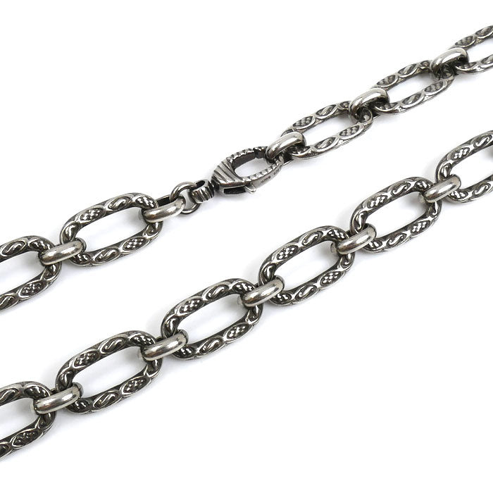 GUCCI グッチ シルバー925 アラベスク インターロッキングG ネックレス 524890 67.3g 60cm メンズ【中古】【美品】