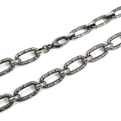 GUCCI グッチ シルバー925 アラベスク インターロッキングG ネックレス 524890 67.3g 60cm メンズ【中古】【美品】