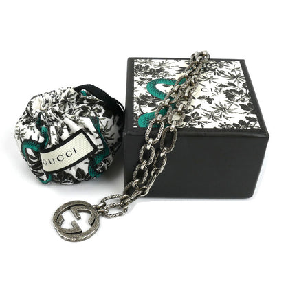 GUCCI グッチ シルバー925 アラベスク インターロッキングG ネックレス 524890 67.3g 60cm メンズ【中古】【美品】