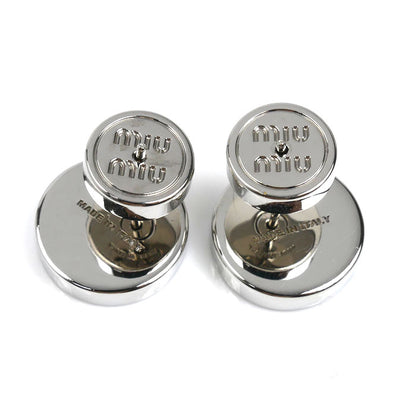 MIUMIU ミュウミュウ メタル エナメル ロゴ ピアス 5JO912 2F6T F0KUQ00【中古】