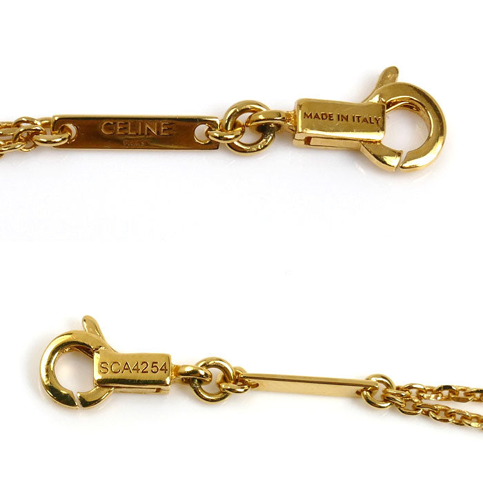 CELINE セリーヌ 真鍮 レジンパール トリオンフ パール ブレスレット 461HA6PRB.01GI ブラス & レジンパール レディース【中古】【美品】