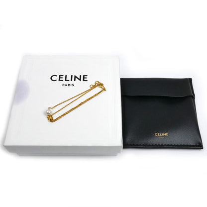 CELINE セリーヌ 真鍮 レジンパール トリオンフ パール ブレスレット 461HA6PRB.01GI ブラス & レジンパール レディース【中古】【美品】