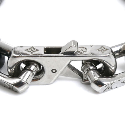 LOUIS VUITTON ルイ・ヴィトン シルバー メタル モノグラムチェーン ブレスレット M00686 LE0275 M 19.5cm メンズ【中古】