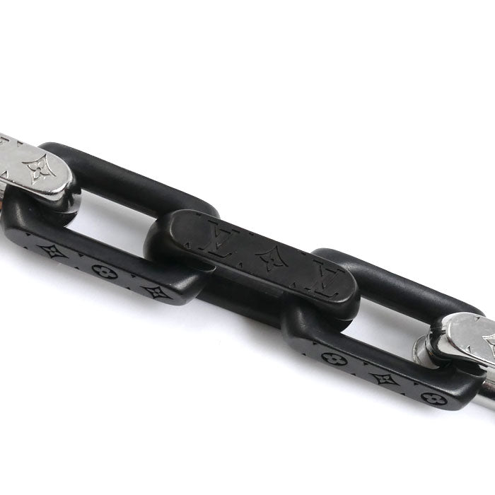 LOUIS VUITTON ルイ・ヴィトン シルバー メタル モノグラムチェーン ブレスレット M00686 LE0275 M 19.5cm メンズ【中古】