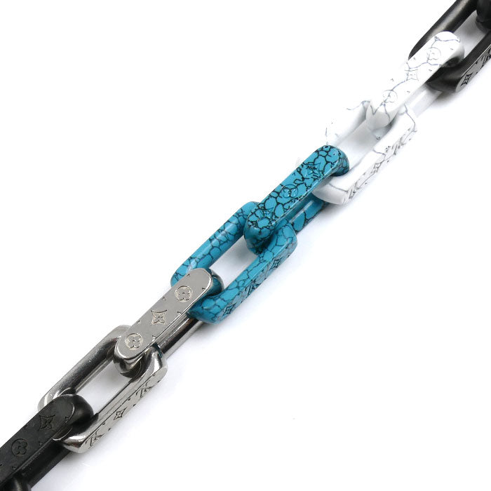 LOUIS VUITTON ルイ・ヴィトン GP シルバー モノグラムチェーン ブレスレット M1042L LE2203 L 21.5cm メンズ【中古】