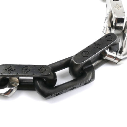 LOUIS VUITTON ルイ・ヴィトン GP シルバー モノグラムチェーン ブレスレット M1042L LE2203 L 21.5cm メンズ【中古】