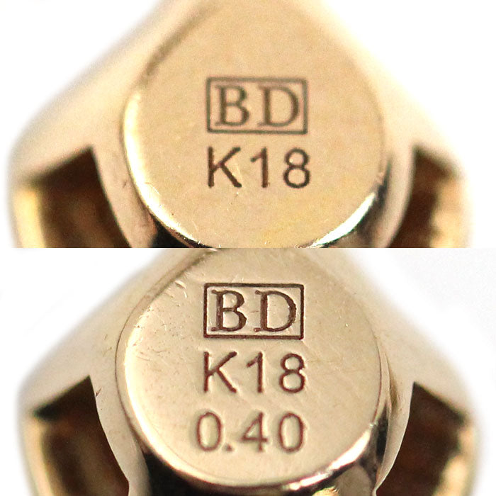 カシケイ K18PG ピンクゴールド ドッツ ダイヤ ピアス BDZ009P ダイヤモンド0.40ct/0.40ct 1.2g レディース【中古】