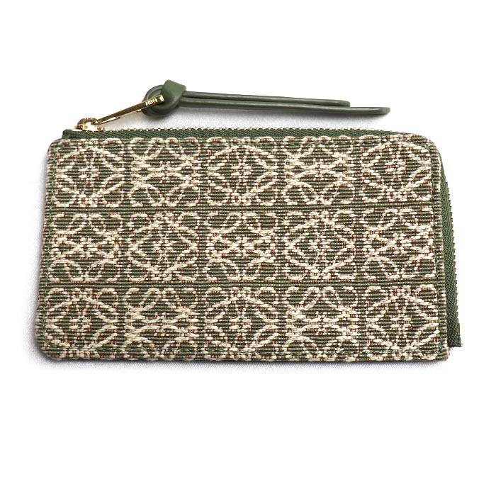 LOEWE ロエベ リピートアナグラム コインケース グリーン レディース【中古】