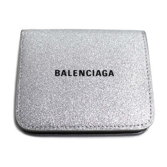 BALENCIAGA バレンシアガ エブリディ コンパクトウォレット 二つ折り財布 シルバー ブラック 594216 ユニセックス【中古】【美品】