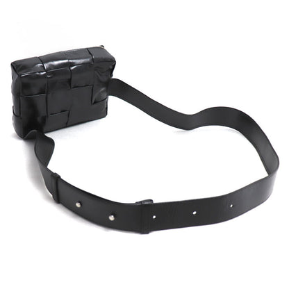 BOTTEGAVENETA ボッテガヴェネタ マキシイントレチャート カセットスリングバッグ ボディバッグ ブラック 701366 YCQ72 8803 メンズ【中古】【美品】