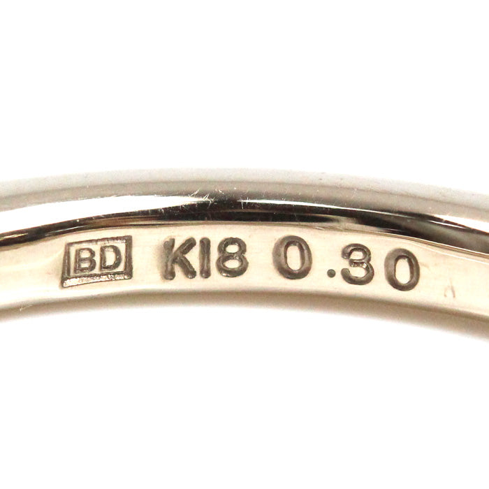 カシケイ ラインリング K18WG ホワイトゴールド ハーフエタニティ リング・指輪 BL001 ダイヤモンド0.30ct 15.5号 3.4g レディース【中古】【美品】