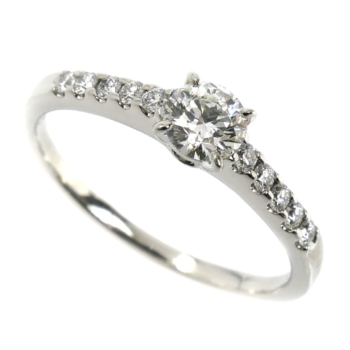 MIKIMOTO ミキモト Pt950プラチナ ダイヤ リング・指輪 ダイヤモンド0.31ct/0.12ct 12号 3.4g レディース【中古】【美品】