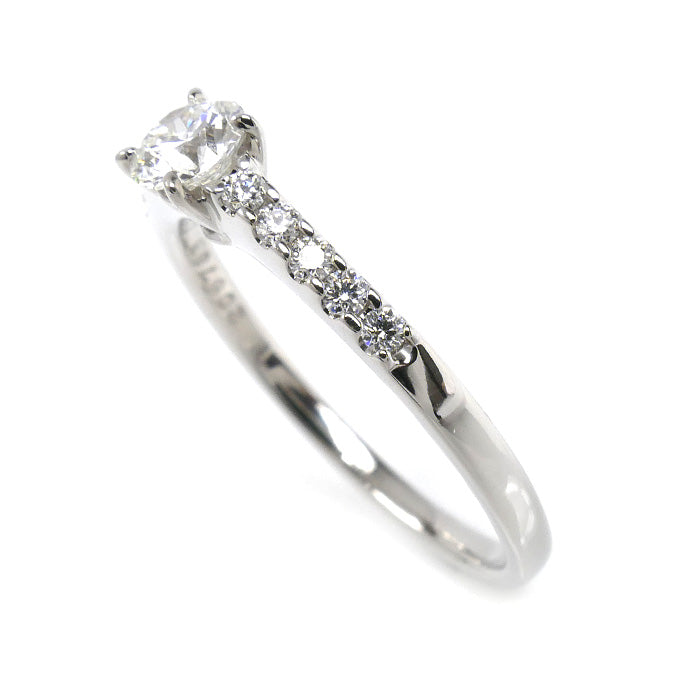 MIKIMOTO ミキモト Pt950プラチナ ダイヤ リング・指輪 ダイヤモンド0.31ct/0.12ct 12号 3.4g レディース【中古】【美品】