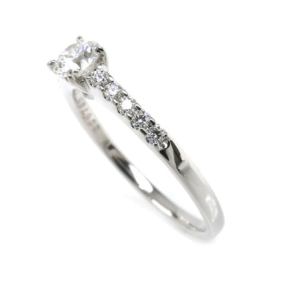 MIKIMOTO ミキモト Pt950プラチナ ダイヤ リング・指輪 ダイヤモンド0.31ct/0.12ct 12号 3.4g レディース【中古】【美品】