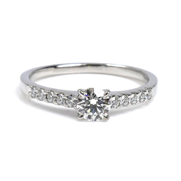 MIKIMOTO ミキモト Pt950プラチナ ダイヤ リング・指輪 ダイヤモンド0.31ct/0.12ct 12号 3.4g レディース【中古】【美品】