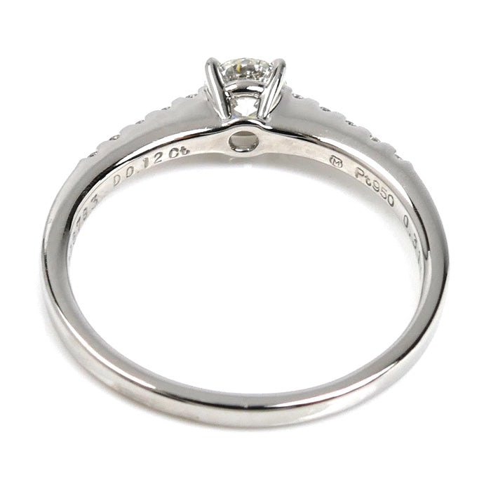 MIKIMOTO ミキモト Pt950プラチナ ダイヤ リング・指輪 ダイヤモンド0.31ct/0.12ct 12号 3.4g レディース【中古】【美品】
