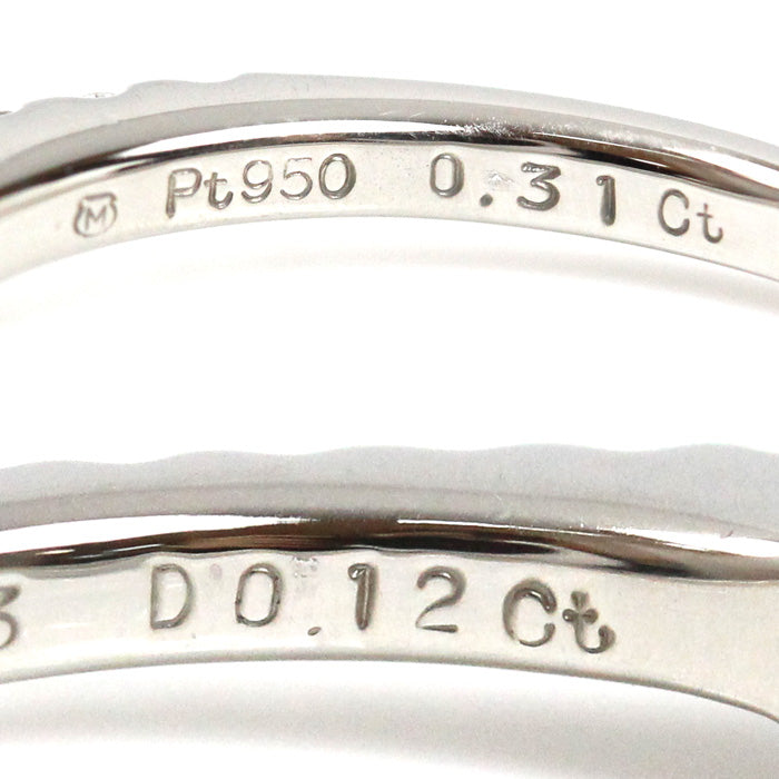 MIKIMOTO ミキモト Pt950プラチナ ダイヤ リング・指輪 ダイヤモンド0.31ct/0.12ct 12号 3.4g レディース【中古】【美品】