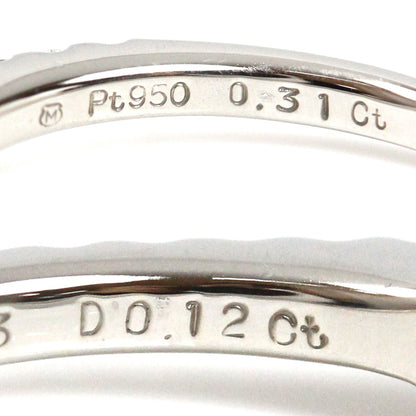 MIKIMOTO ミキモト Pt950プラチナ ダイヤ リング・指輪 ダイヤモンド0.31ct/0.12ct 12号 3.4g レディース【中古】【美品】