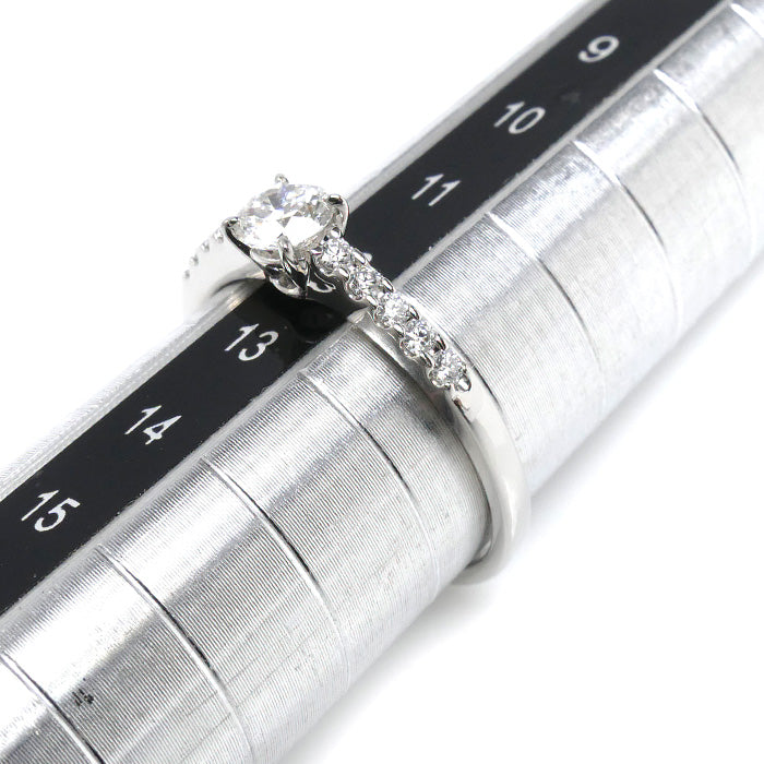 MIKIMOTO ミキモト Pt950プラチナ ダイヤ リング・指輪 ダイヤモンド0.31ct/0.12ct 12号 3.4g レディース【中古】【美品】