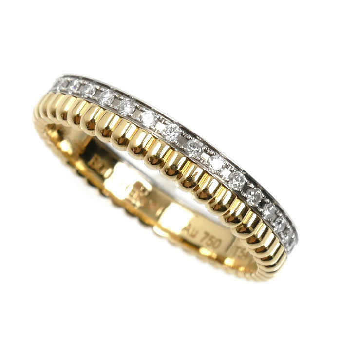 Boucheron ブシュロン K18YG/WG キャトル ラディアント リング ハーフ フルパヴェ リング・指輪 JAL00134 ダイヤモンド 13.5号 54 3.5g レディース【中古】【美品】