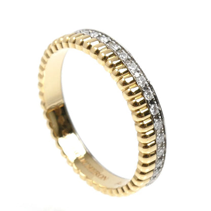 Boucheron ブシュロン K18YG/WG キャトル ラディアント リング ハーフ フルパヴェ リング・指輪 JAL00134 ダイヤモンド 13.5号 54 3.5g レディース【中古】【美品】