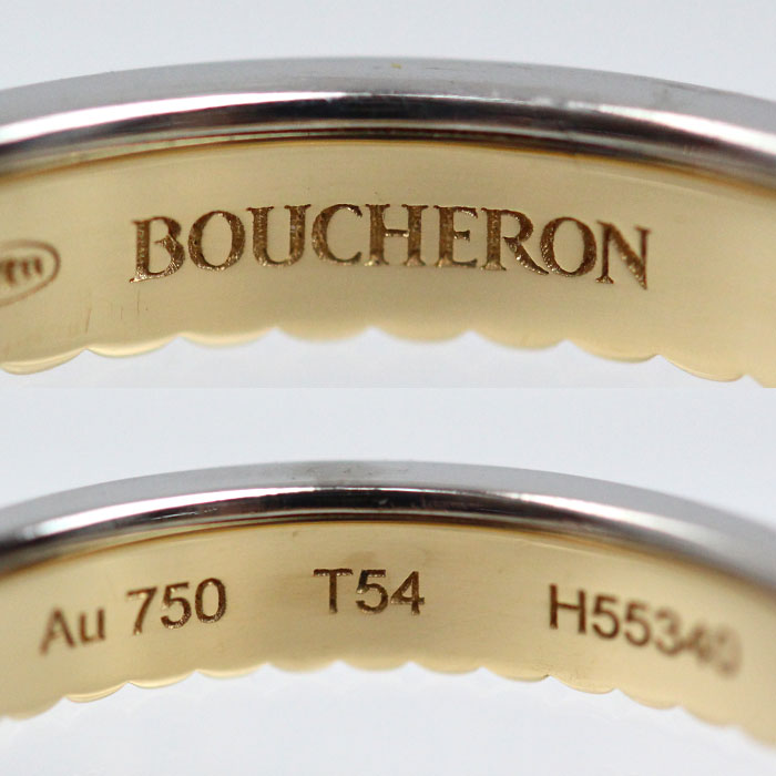 Boucheron ブシュロン K18YG/WG キャトル ラディアント リング ハーフ フルパヴェ リング・指輪 JAL00134 ダイヤモンド 13.5号 54 3.5g レディース【中古】【美品】