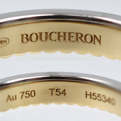 Boucheron ブシュロン K18YG/WG キャトル ラディアント リング ハーフ フルパヴェ リング・指輪 JAL00134 ダイヤモンド 13.5号 54 3.5g レディース【中古】【美品】