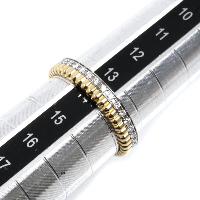 Boucheron ブシュロン K18YG/WG キャトル ラディアント リング ハーフ フルパヴェ リング・指輪 JAL00134 ダイヤモンド 13.5号 54 3.5g レディース【中古】【美品】