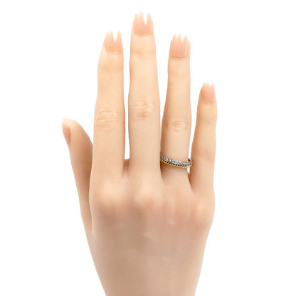 Boucheron ブシュロン K18YG/WG キャトル ラディアント リング ハーフ フルパヴェ リング・指輪 JAL00134 ダイヤモンド 13.5号 54 3.5g レディース【中古】【美品】