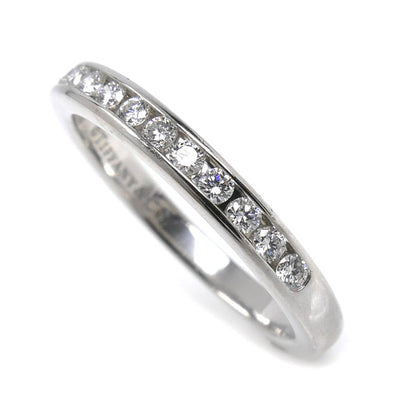 TIFFANY&Co. ティファニー Pt950プラチナ ハーフサークル チャネルセッティング リング・指輪 ダイヤモンド 8号 3.4g レディース【中古】【美品】