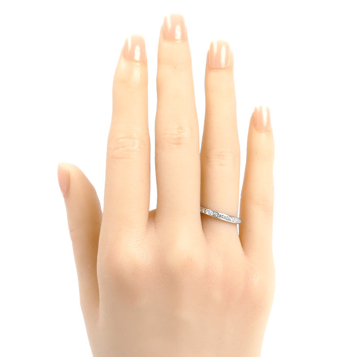 TIFFANY&Co. ティファニー Pt950プラチナ ハーフサークル チャネルセッティング リング・指輪 ダイヤモンド 8号 3.4g レディース【中古】【美品】