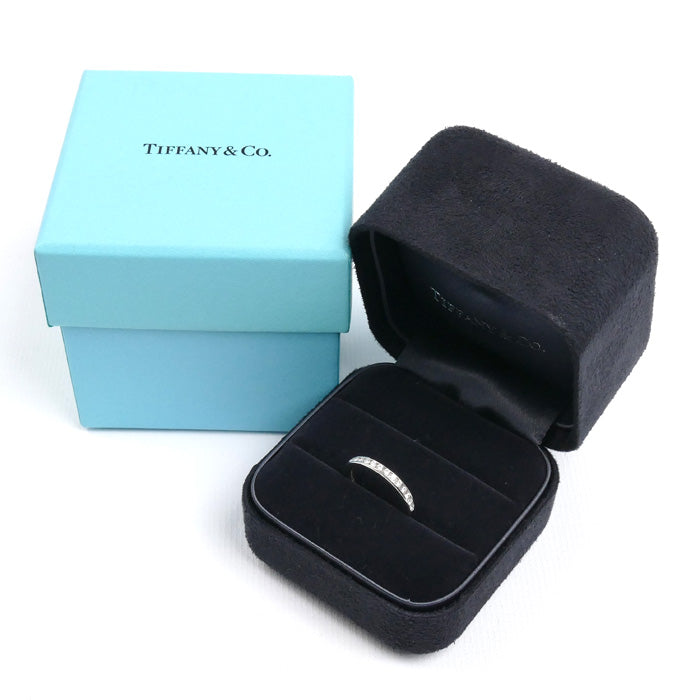 TIFFANY&Co. ティファニー Pt950プラチナ ハーフサークル チャネルセッティング リング・指輪 ダイヤモンド 8号 3.4g レディース【中古】【美品】