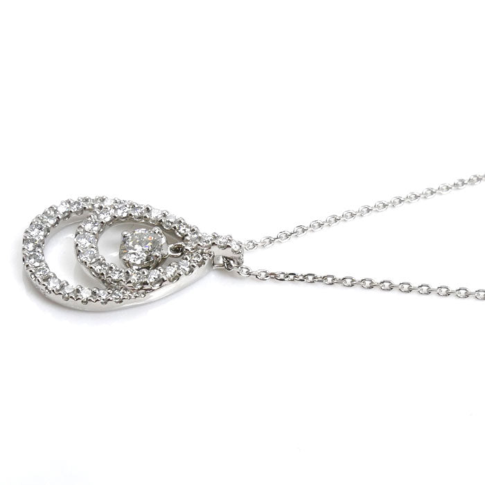 Vendome Aoyama ヴァンドーム青山 Pt950/850 ネックレス ダイヤモンド0.27ct/0.166ct 4.9g ～50cm フリーチェーン レディース【中古】【美品】