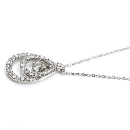 Vendome Aoyama ヴァンドーム青山 Pt950/850 ネックレス ダイヤモンド0.27ct/0.166ct 4.9g ～50cm フリーチェーン レディース【中古】【美品】