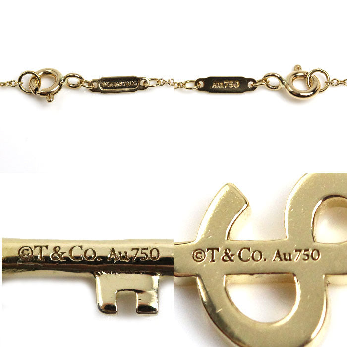 TIFFANY&Co. ティファニー K18YG イエローゴールド ティファニー＆ラブ ロック アンド キー ネックレス 3.4g 45cm レディース【中古】