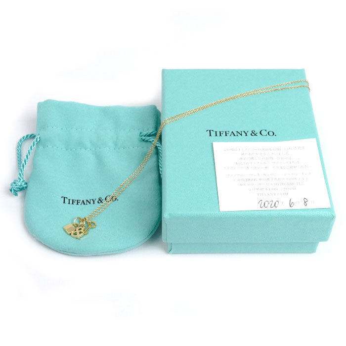 TIFFANY&Co. ティファニー K18YG イエローゴールド ティファニー＆ラブ ロック アンド キー ネックレス 3.4g 45cm レディース【中古】