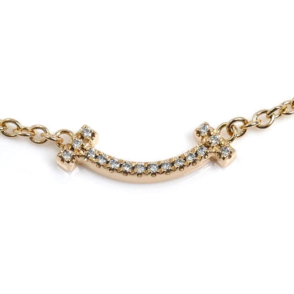 TIFFANY&Co. ティファニー K18PG ピンクゴールド Tスマイル ミニ ダイヤ ブレスレット 62994673 ダイヤモンド 1.6g 16/17cm レディース【中古】【美品】