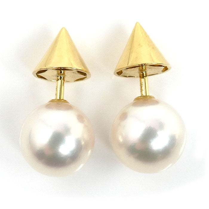 TASAKI タサキ K18YG イエローゴールド リファインド リベリオン ピアス E-3660-18KYG アコヤパール約7.5mm 2.5g レディース【中古】【美品】